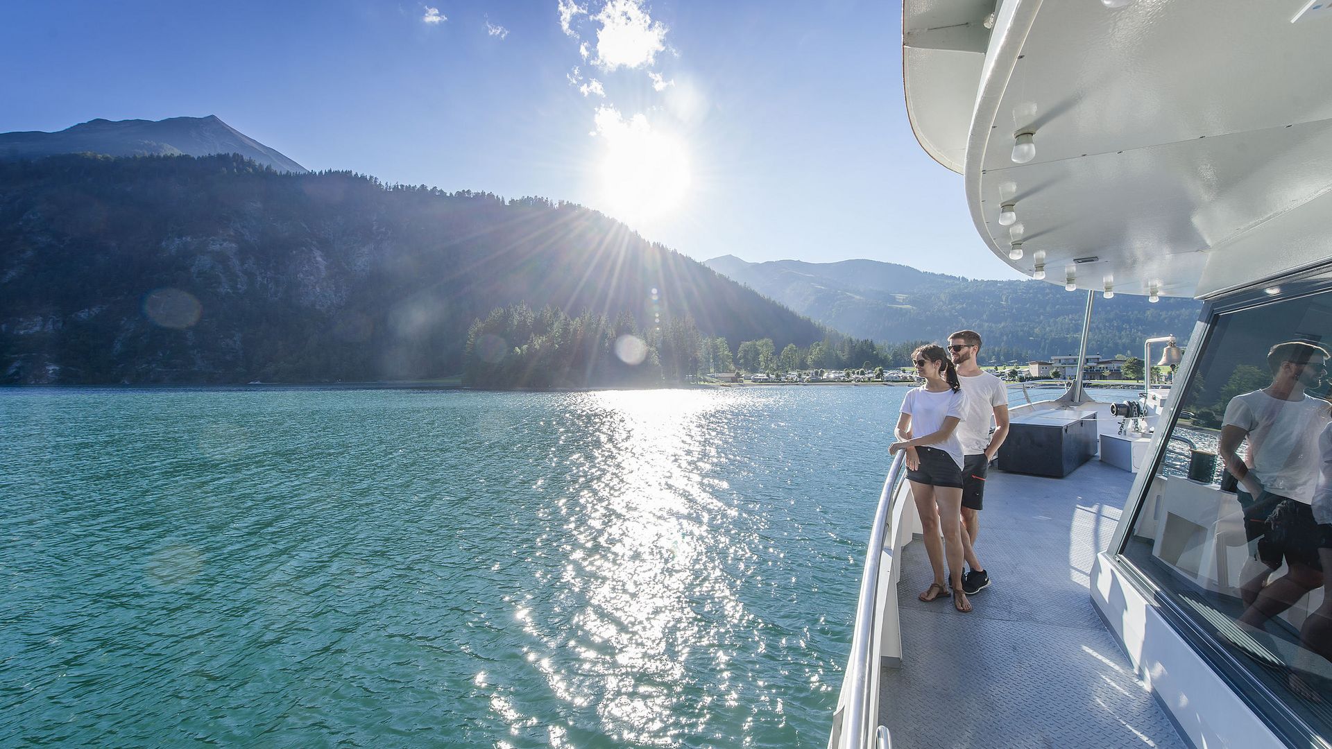 With a ship on Lake Achensee 
